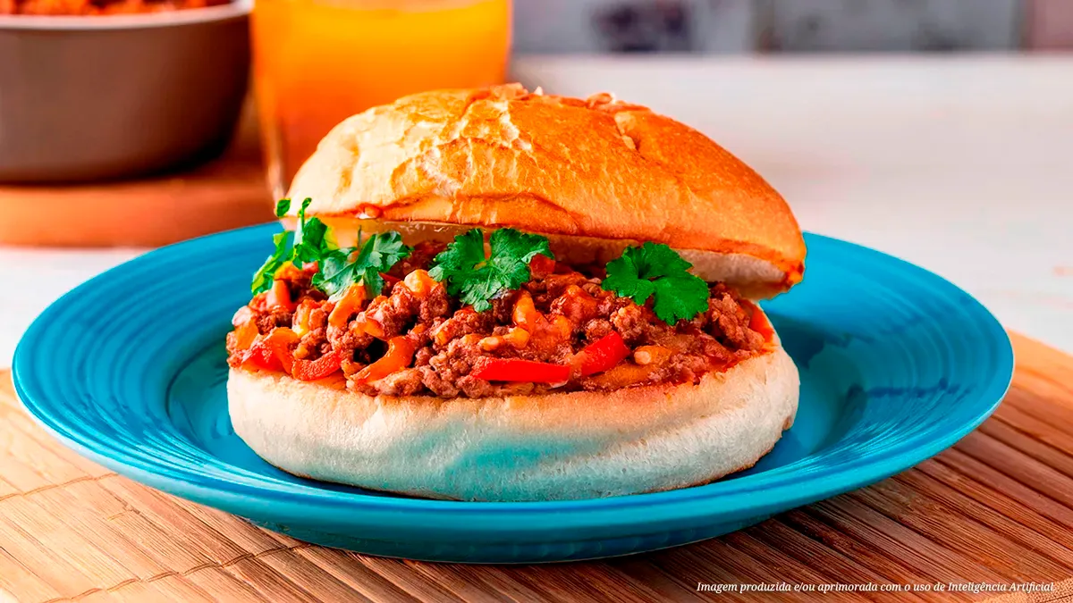 Sloppy Joes (hambúrguer de carne moída de patinho)