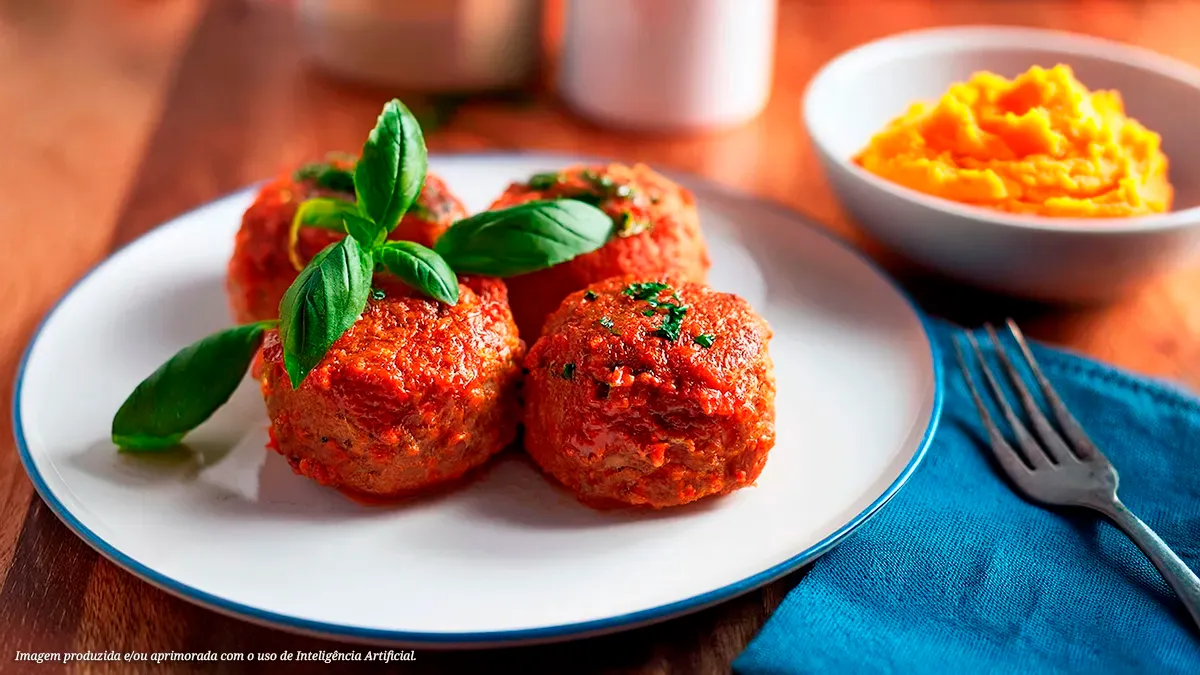 Almôndegas de patinho ao molho de tomate