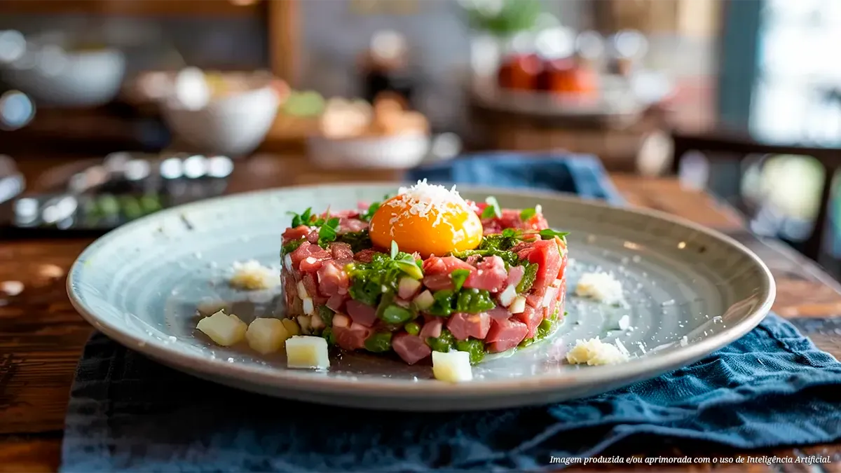 Tartare com picles de pupunha