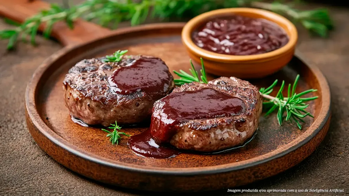 Escalope de alcatra com molho bordelaise