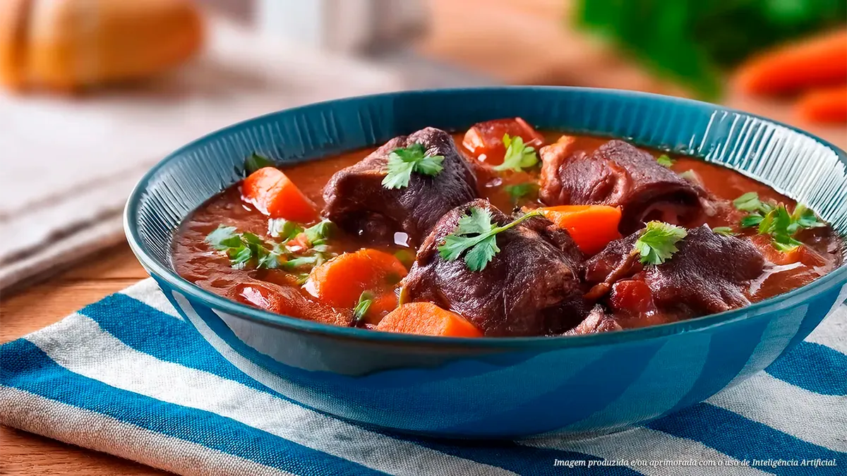 Ensopado de rabo bovino com legumes