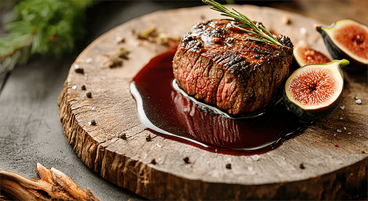 Filé Mignon ao molho de vinho e figos