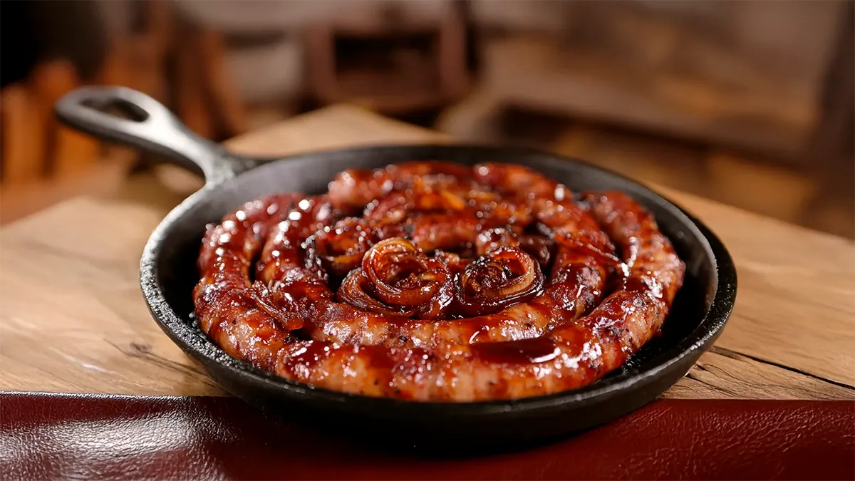 Linguiça de costela com molho barbecue