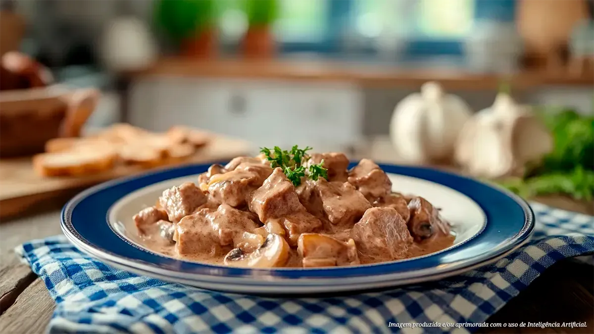 Strogonoff de coxão mole