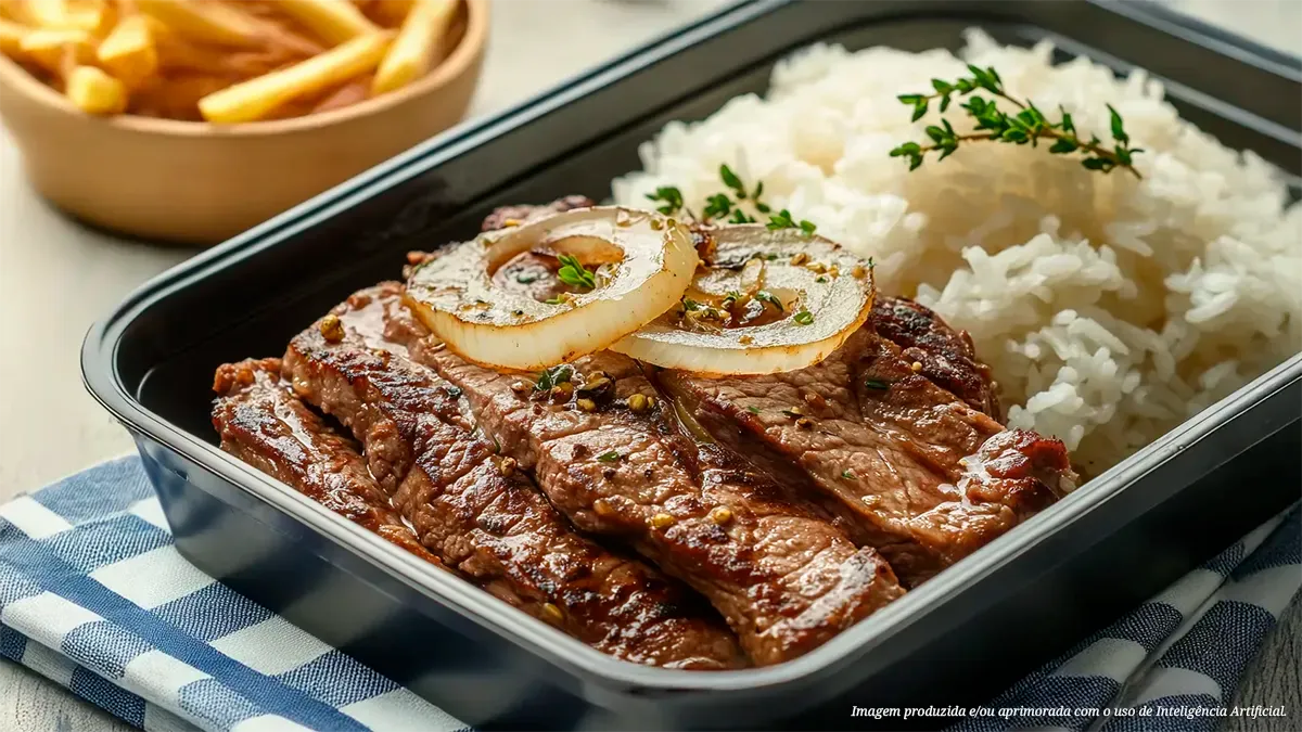 Marmita de bife acebolado