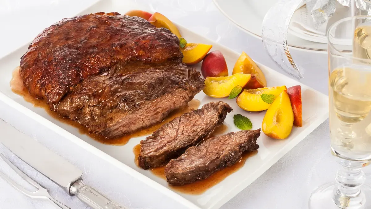Fraldinha com Pêssegos ao Frisante